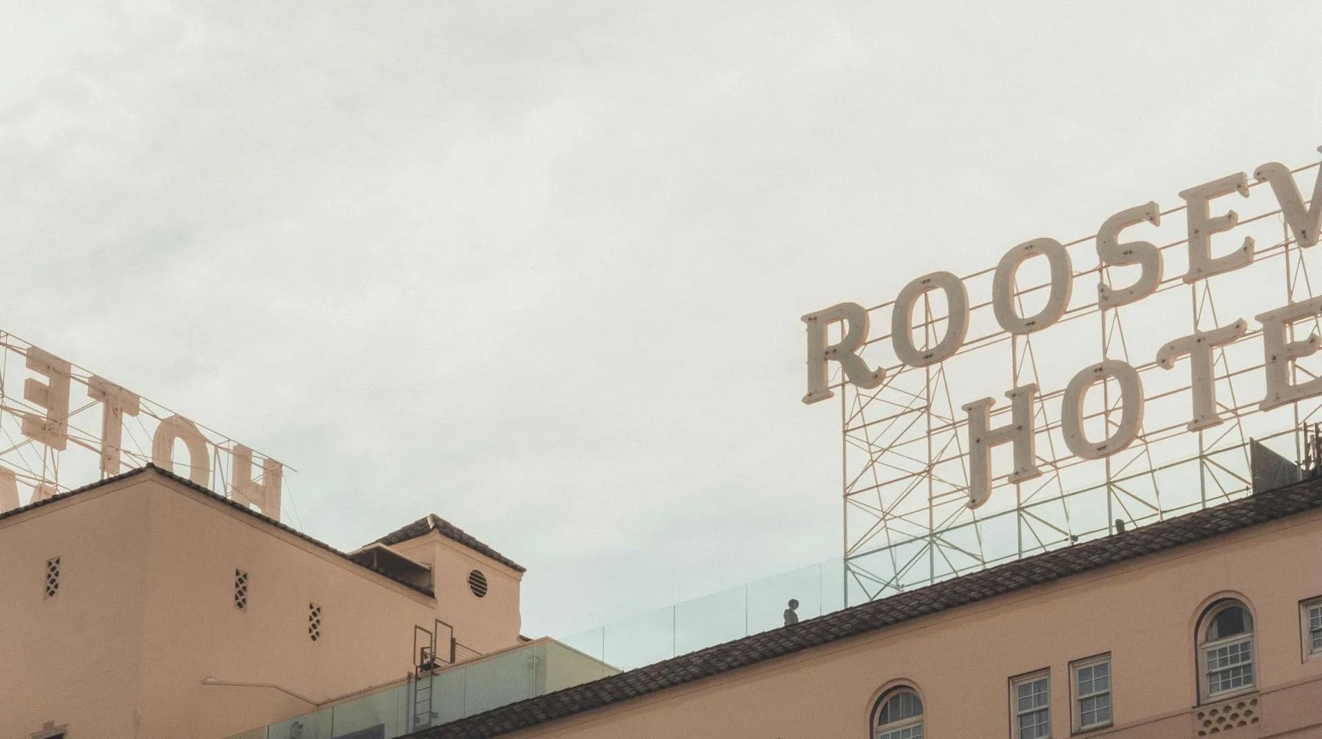 Dark image of the Roosevelt hotel in Los Angeles 