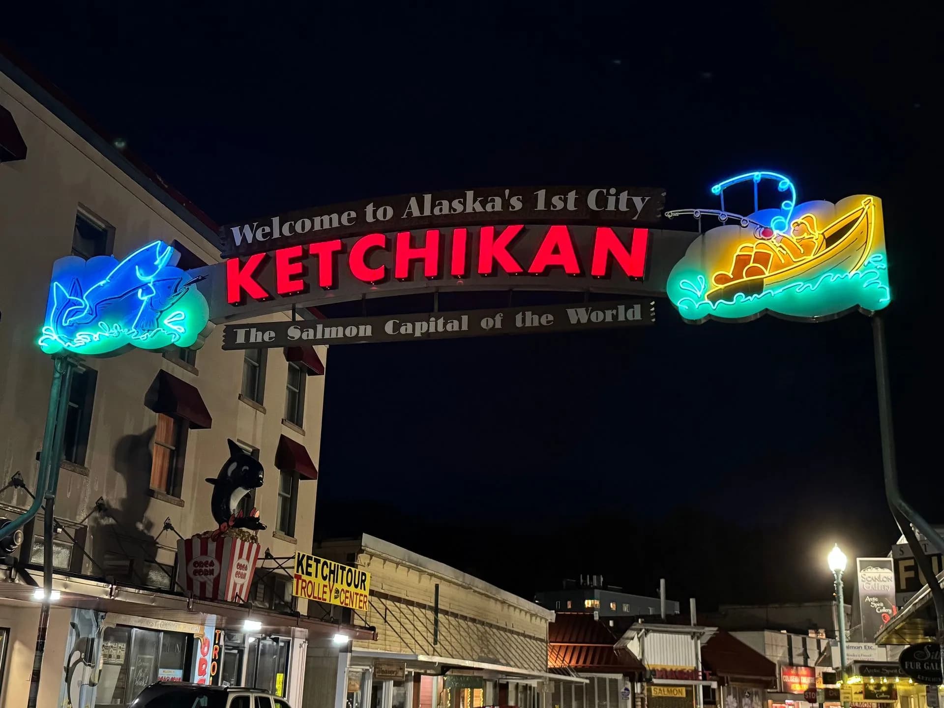 The welcome sign in Ketchikan, Alaska