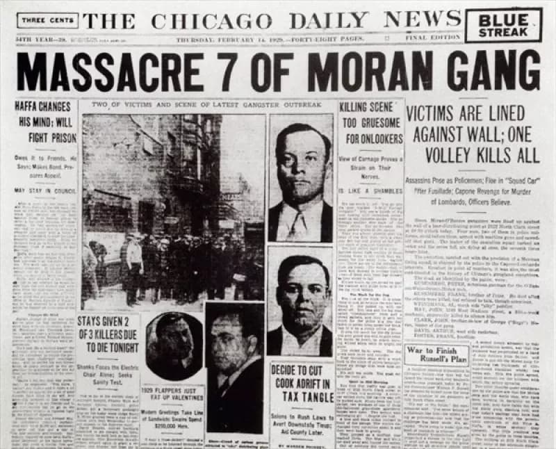 Chicago newspaper with the St. Valentine's Day Massacre