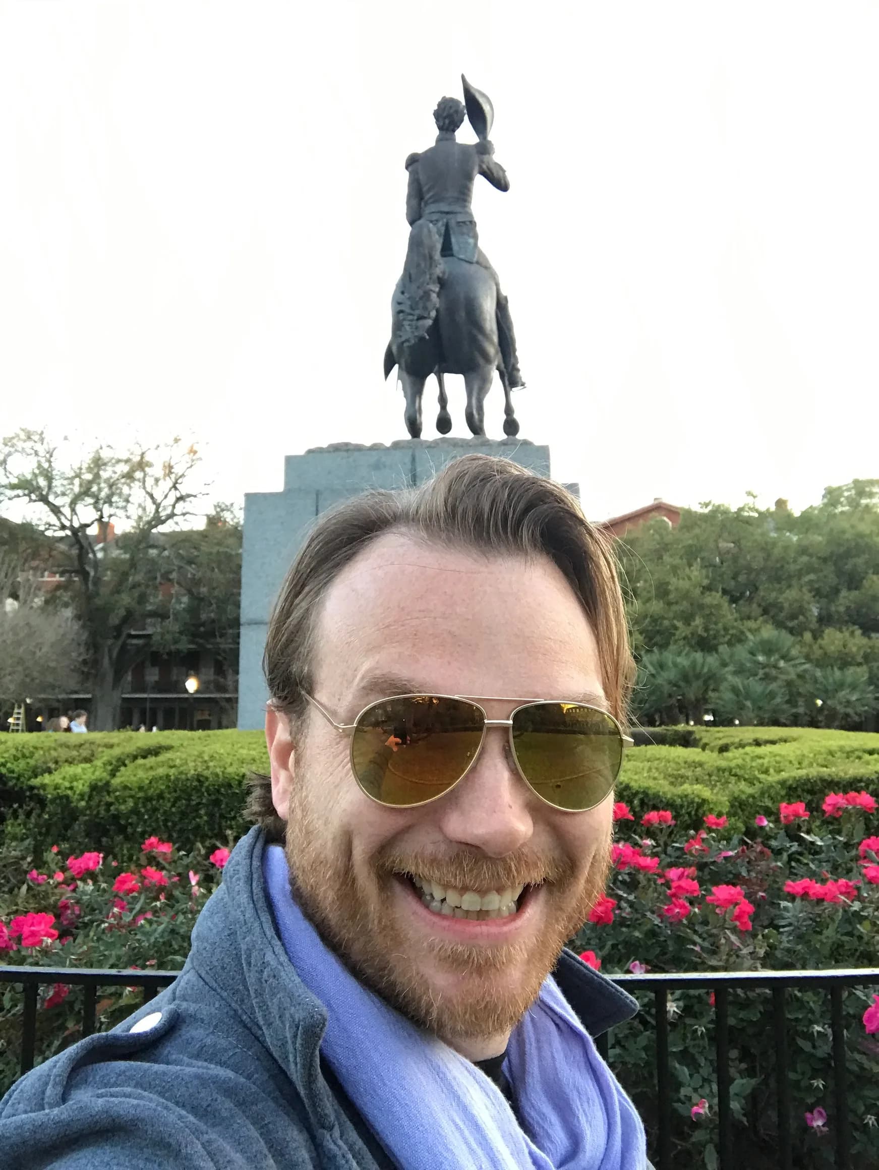 Mike Huberty hanging out in Jackson Square