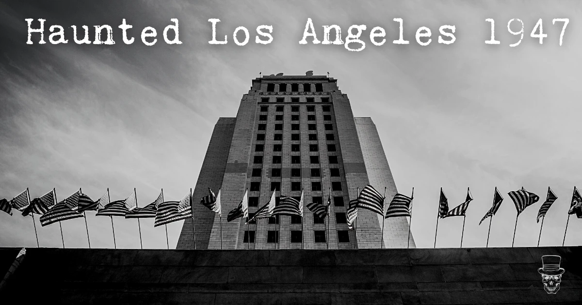 A black and white photo of a haunted los angeles building