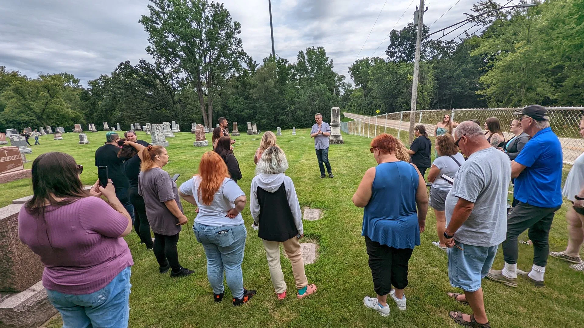 Exploring a cemetery in Lake County, Illinois