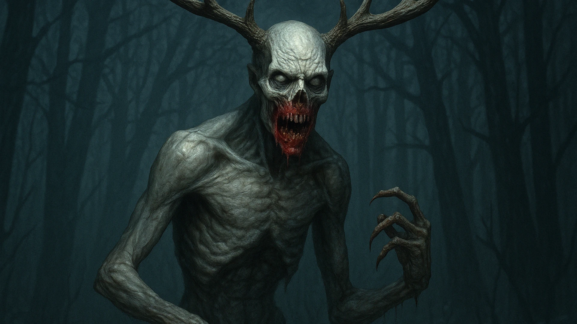 An artistic depiction of a Wendigo