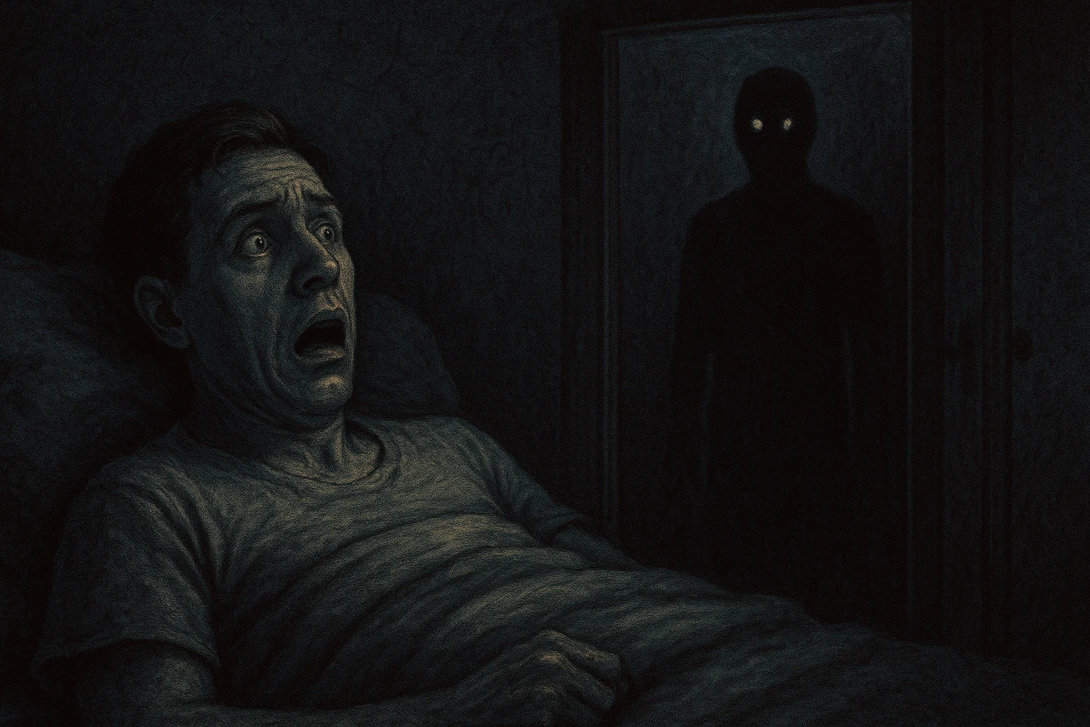 An artistic rendition of sleep paralysis