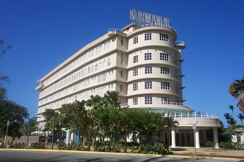 A large white building with the word miami on top
