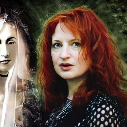 An AI rendition of Allison Jornlin next to Catherine Crowe