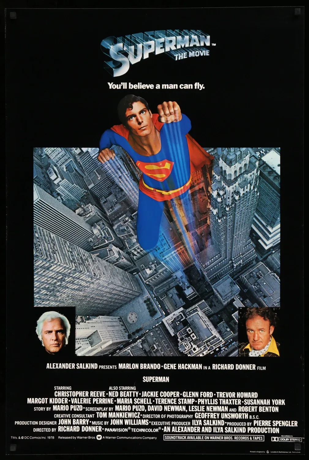 The original poster for Superman: The Movie