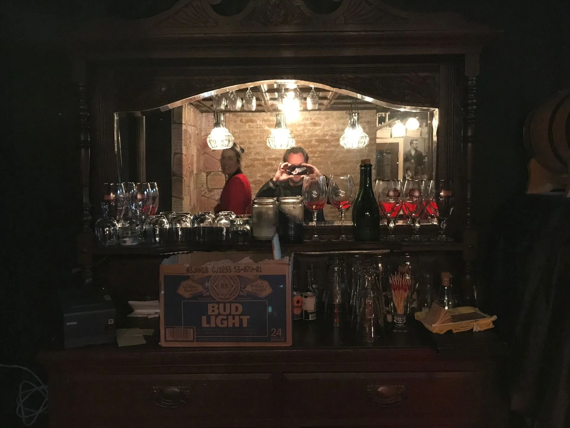 Mike Huberty in the Speakeasy Bar at the Maxwell Mansion in Lake Geneva, Wisconsin