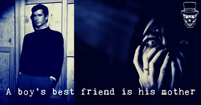 A boy 's best friend is his mother written on a black background