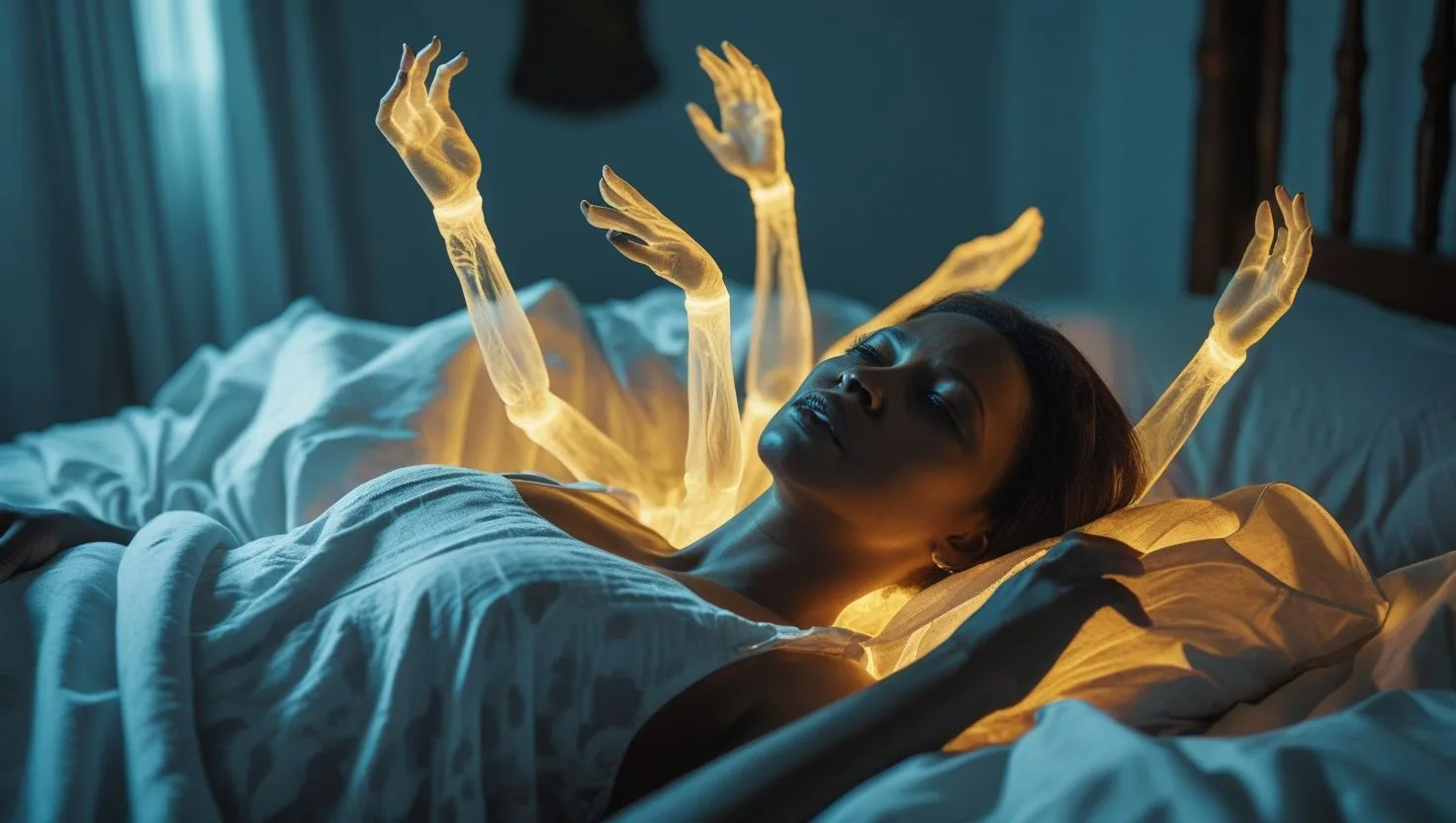 Woman experiencing glowing limbed beings trying to take her away in the Virgin Islands