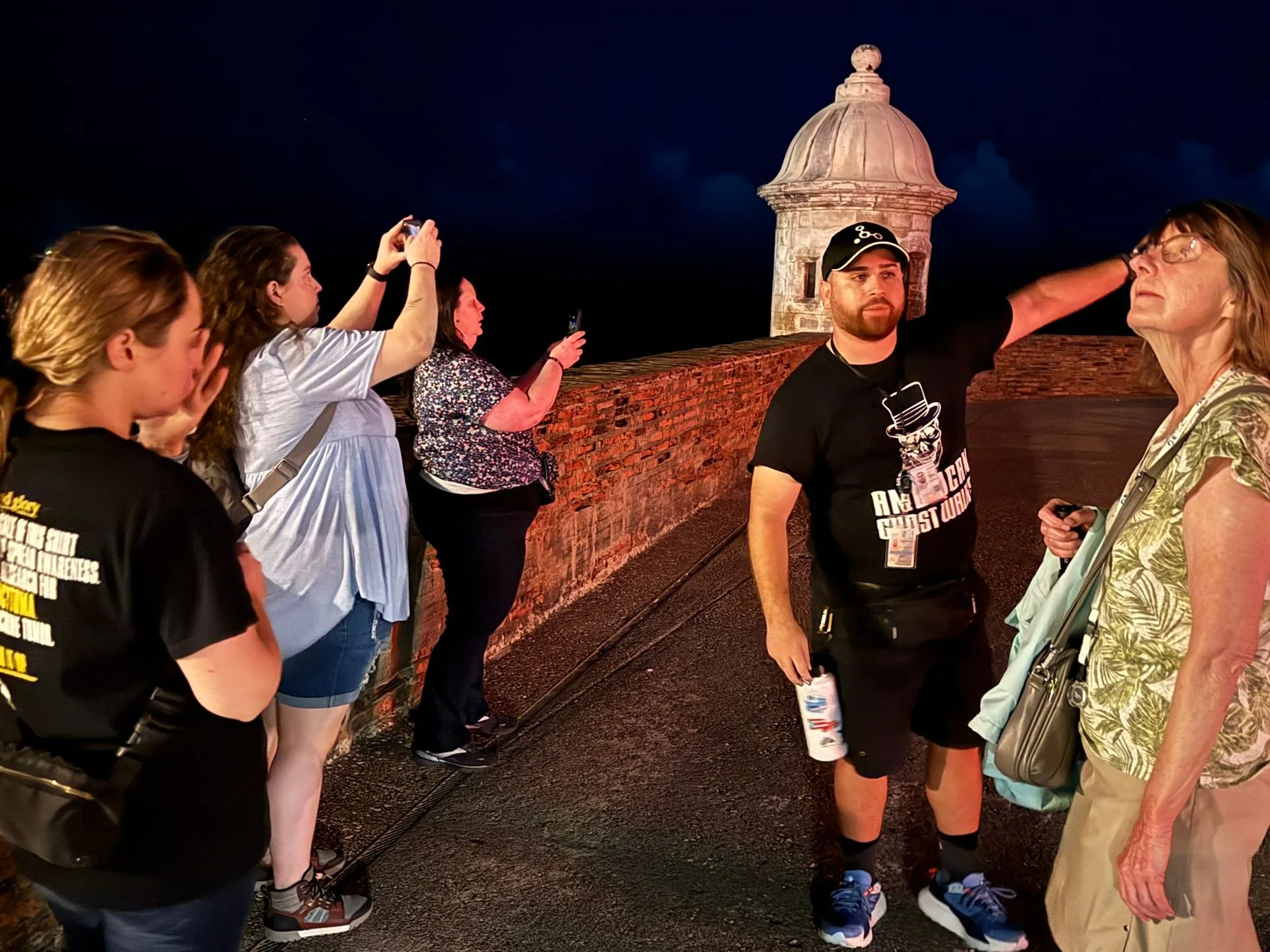 Taking pictures at San Cristobal Fortress on the ocean in San Juan, Puerto Rico